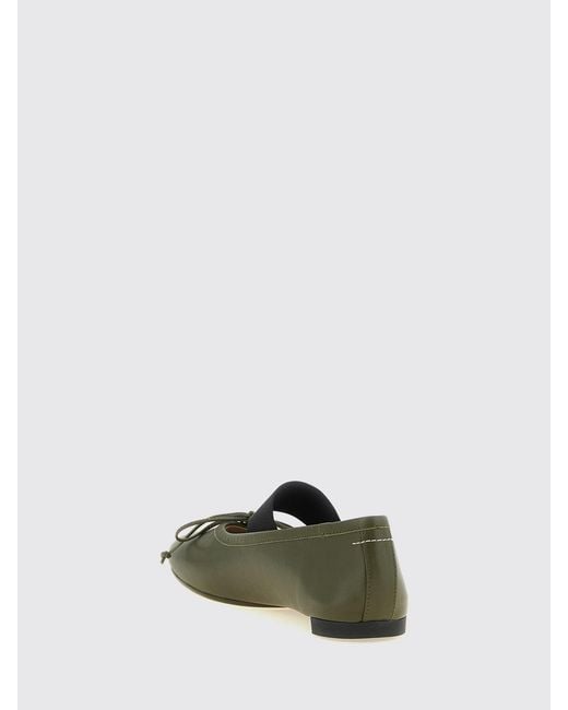 MM6 by Maison Margiela Green Anatomic Tabi Mary Jane Ballerinas