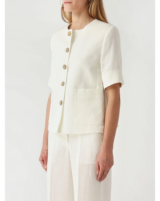 Maliparmi White Linen Blend Jacket