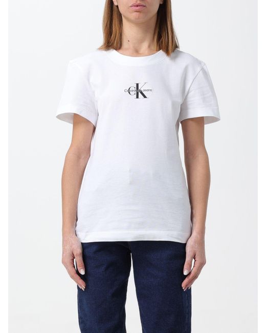 T-shirt con logo di Ck Jeans in White