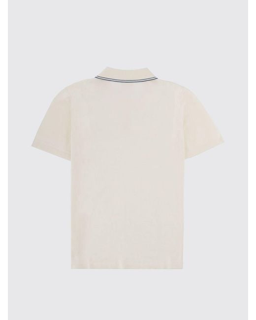 A.P.C. Natural Short-Sleeved Cotton Polo Shirt With Contrast Logo for men