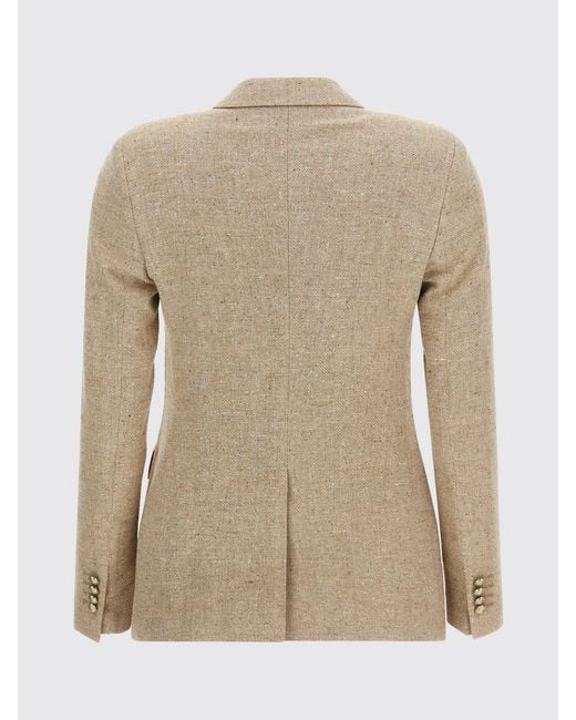 Tagliatore Natural Double-Breasted Cotton And Silk Blend Blazer