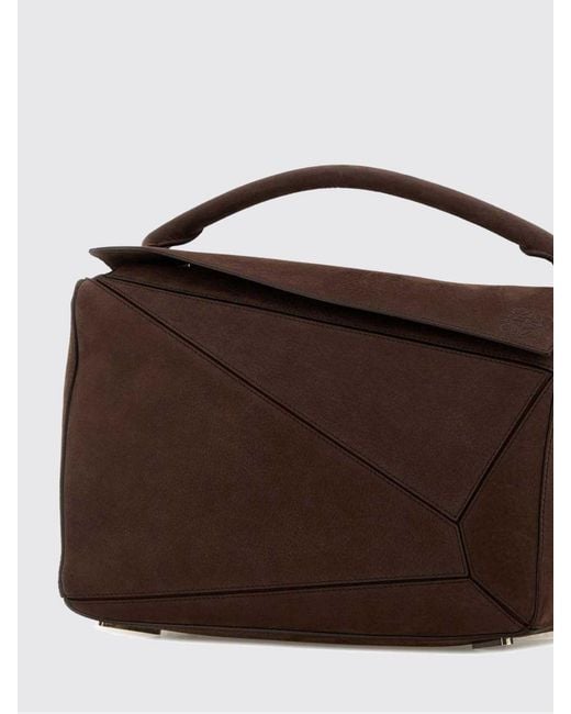 Loewe Brown Suede Puzzle Bag for men