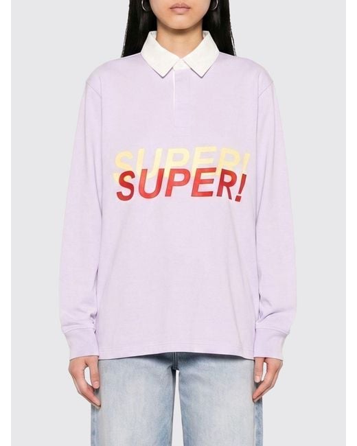 J.W. Anderson White Long-Sleeve Cotton Polo Shirt With Slogan Print