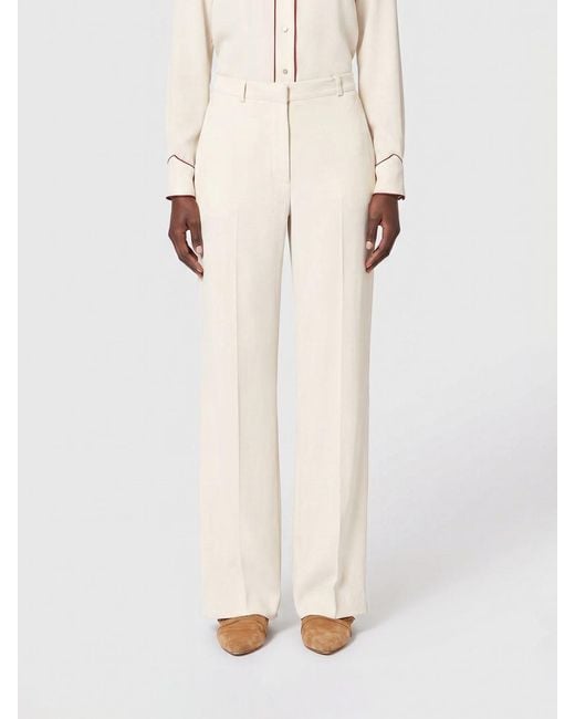 Isabel Marant Natural Classic Silk Blend Trousers