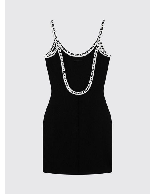 Versace Black U-Neck Viscose Jersey Mini Sheath Dress