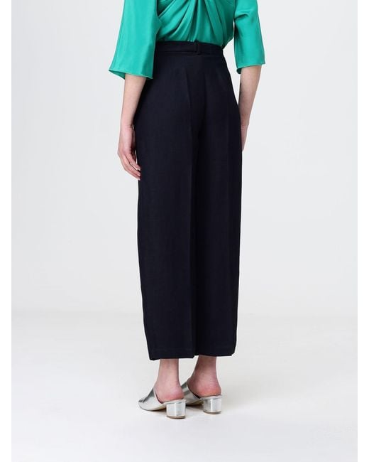 Liviana Conti Blue Crêpe Cropped Trousers