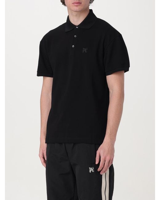 Palm Angels Black Classic Pique Polo Shirt for men