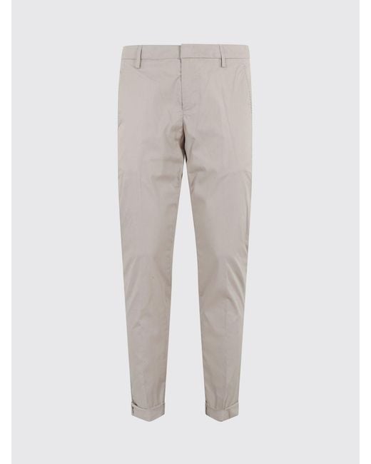 Dondup Gray Cotton Chino Trousers for men