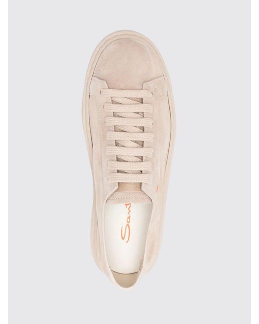 Santoni Pink Suede Platform Sneakers