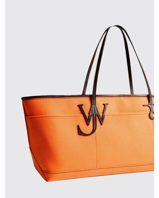 J.W. Anderson Orange Anchor Monogram Canvas Shoulder Bag With Leather Handles