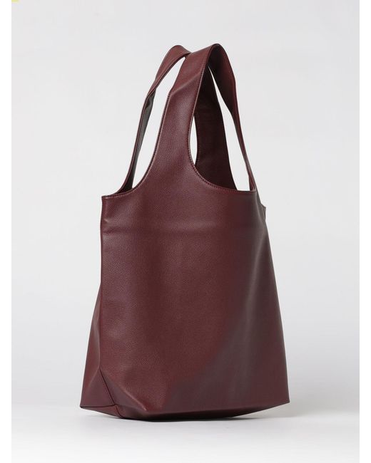 A.P.C. Purple Leather Tote Shoulder Bag With Logo