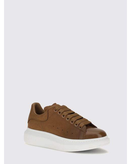 McQueen Brown Oversize Low-Top Calfskin Sneakers With Chunky Sole for men