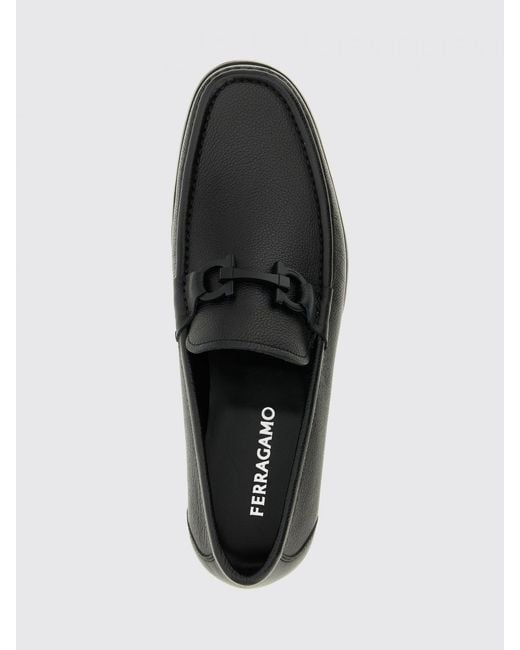 Ferragamo White Gancini Grained Leather Loafer for men