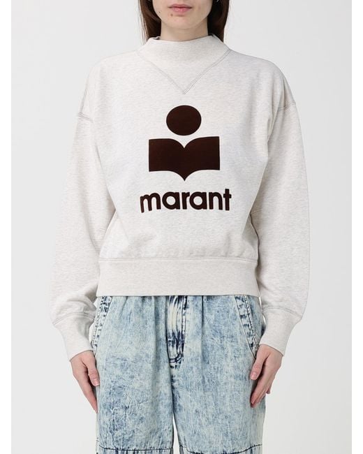 Isabel Marant White Moby Cotton Logo Sweatshirt