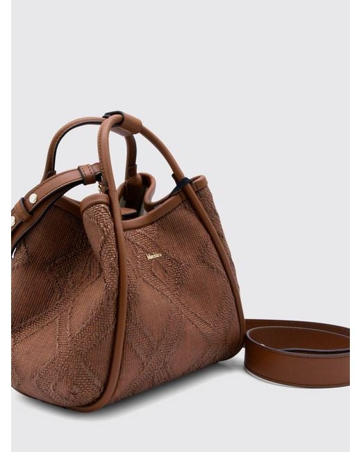 Max Mara Brown Marine Raffia Bag