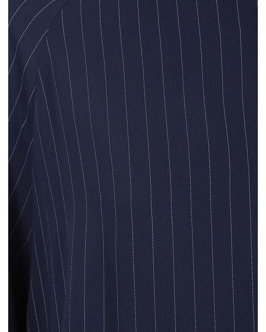 Frankie Shop Blue Striped Polyester Bomber Jacket