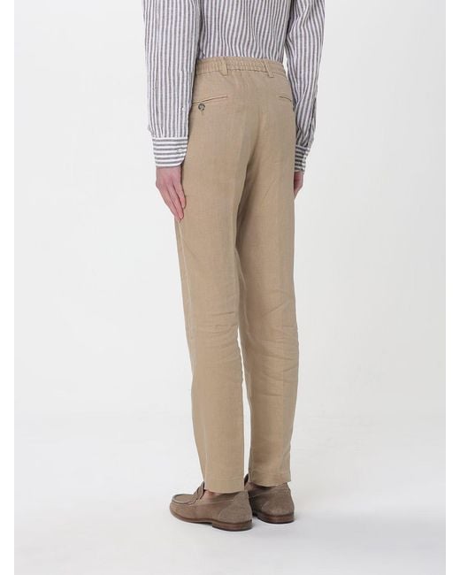 Manuel Ritz Natural Linen Slim Fit Trousers With Drawstring for men