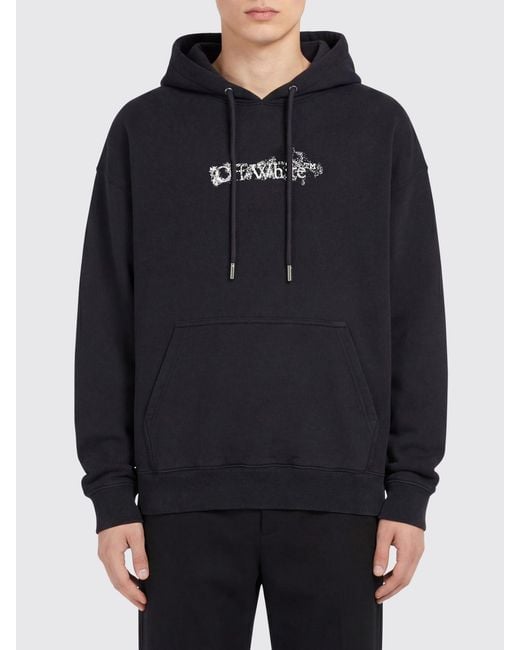 Off-White c/o Virgil Abloh Blue Arrow Cotton Hoodie for men
