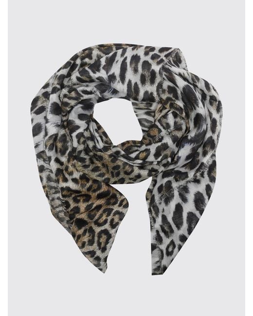 Faliero Sarti Black Animal Print Cashmere Scarf