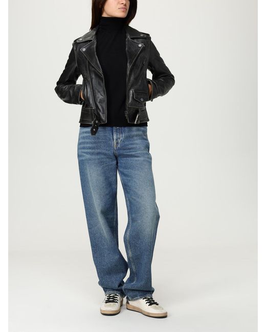 Golden Goose Deluxe Brand Black Belted Leather Jacket