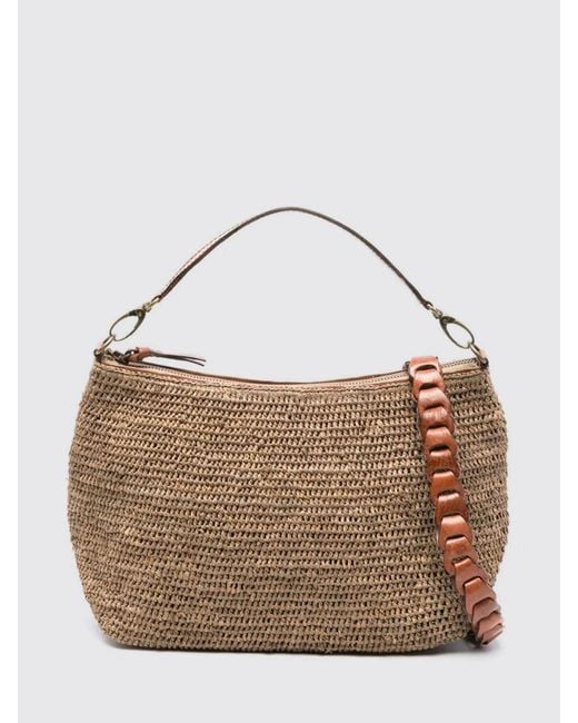 IBELIV Brown Mihaja Crocheted Raffia Bag