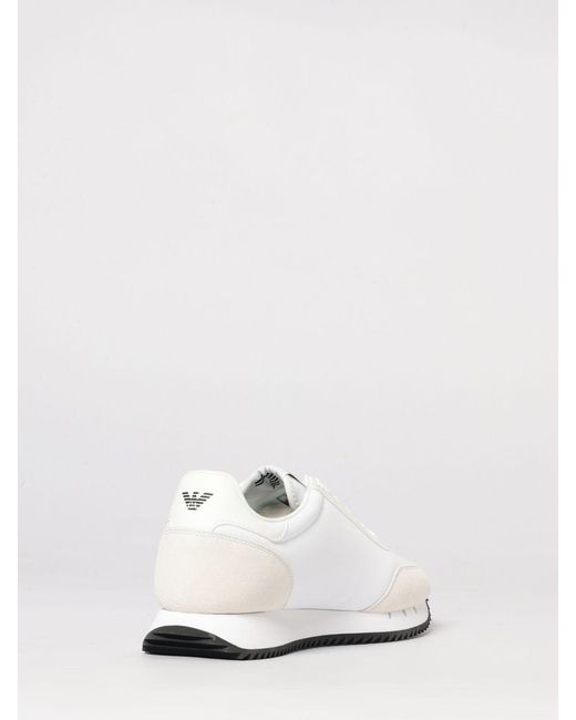 EA7 White Nylon And Suede Sneakers for men