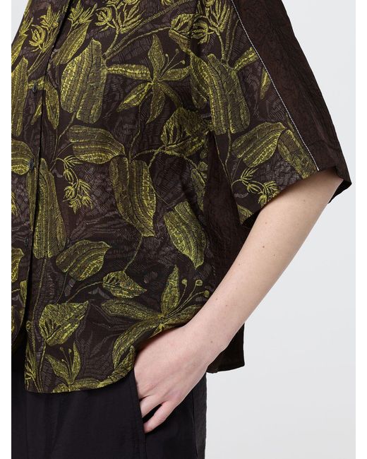 Tela Green Cotton Shirt With Floral Print