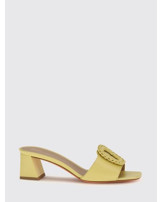 Santoni Metallic Calfskin Mule Sandal