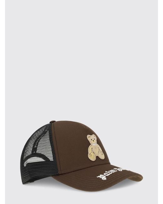 Palm Angels Brown Teddy Cotton And Mesh Nylon Hat for men