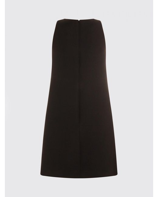 Valentino Black Wool And Silk Mini Dress With Rhinestones