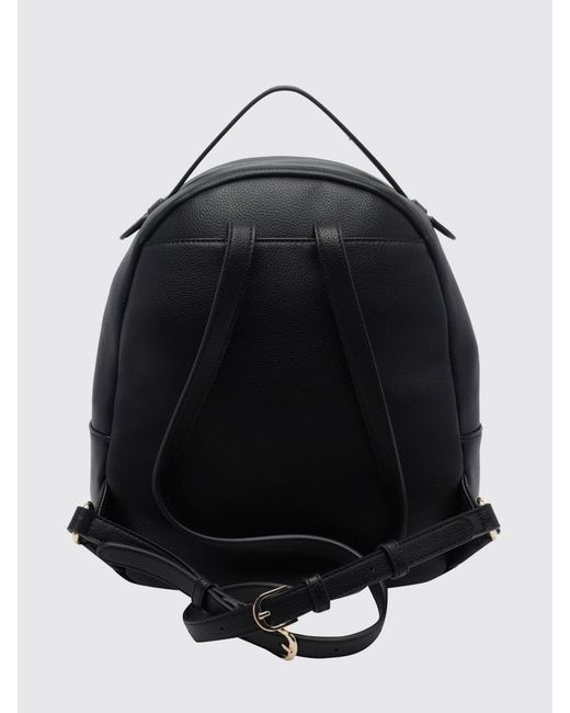 Liu Jo Black Polyester Backpack With Metallic Logo And Adjustable Shoulder Straps