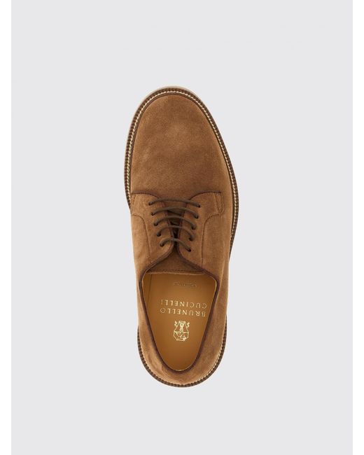 Brunello Cucinelli Brown Suede Derby for men