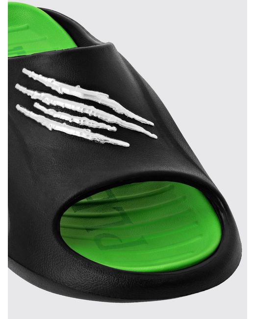 Philipp Plein Green Rubber Sliders for men