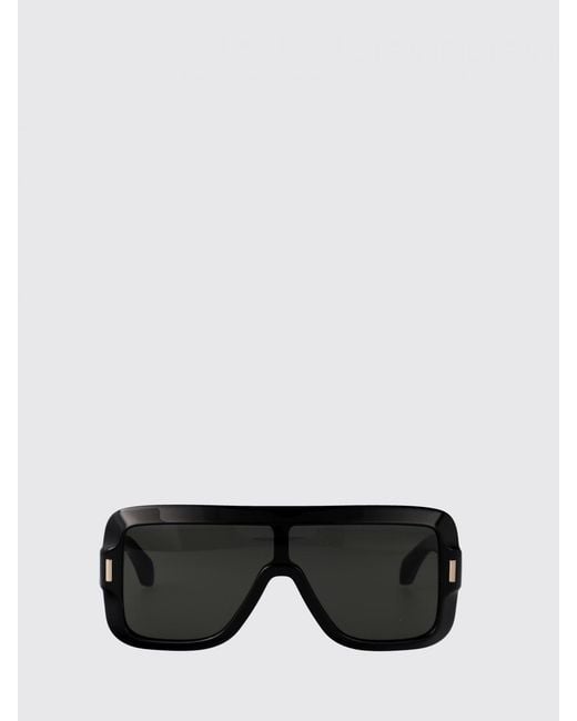 Ferragamo Black Tortoiseshell Rectangular Shield Sunglasses