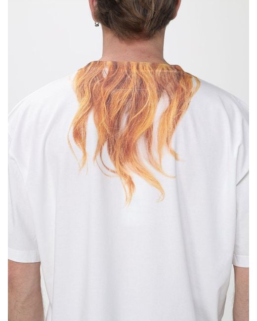 MM6 by Maison Margiela White Printed Cotton T-Shirt for men