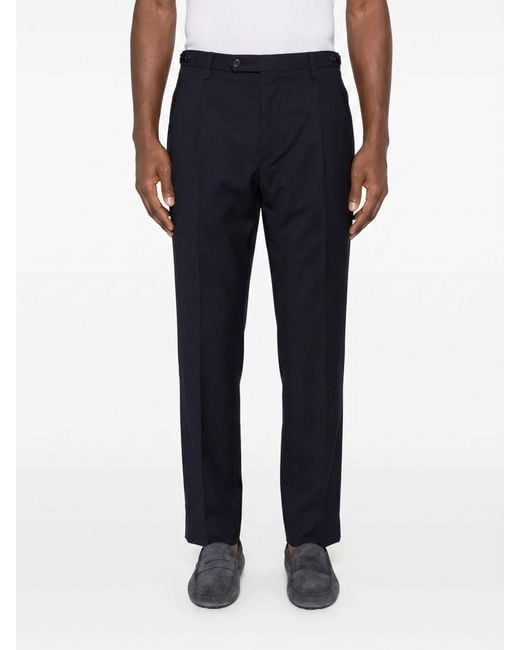 Barena Blue Virgin Wool Tailored Trousers for men
