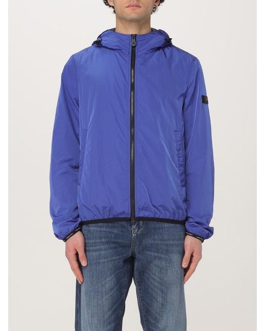 Peuterey Blue Lightweight Hooded Windbreaker Jacket for men