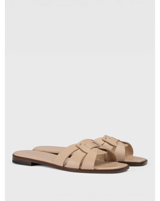 Doucal's White Leather Mules
