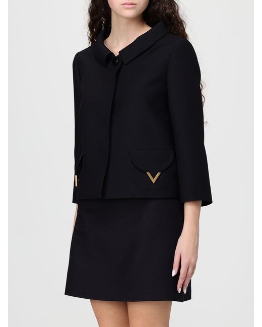 Valentino Black Vlogo Wool And Silk Jacket