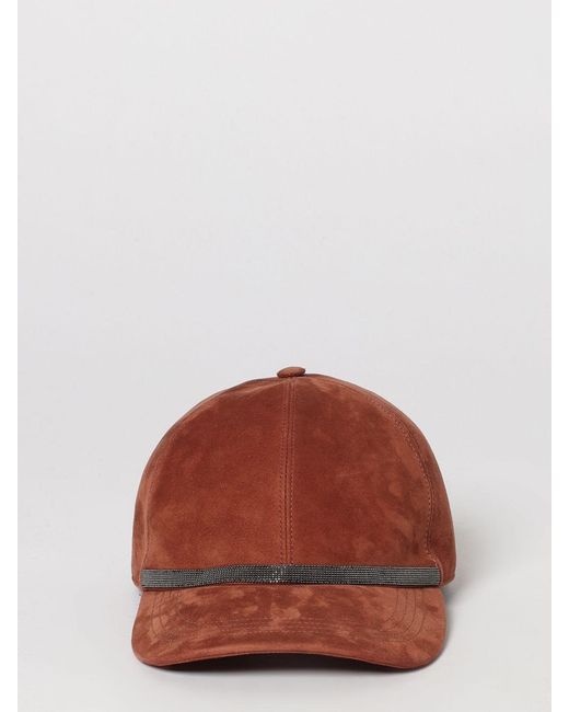 Brunello Cucinelli Brown Suede Baseball Cap