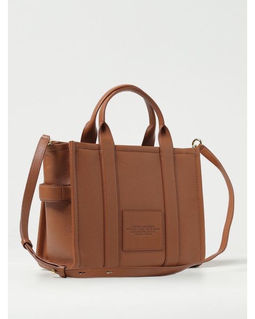 Marc Jacobs Brown The Medium Tote Bag In Grained Leather