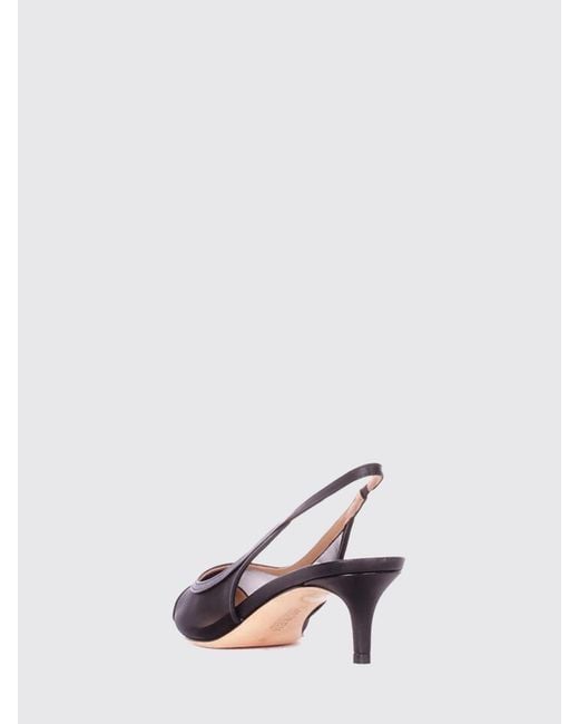 Ralph Lauren Black Mesh And Leather Slingback Ralph Lauren