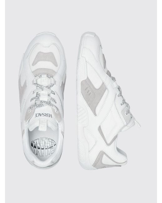 Versace White Galaxia Leather Sneakers for men