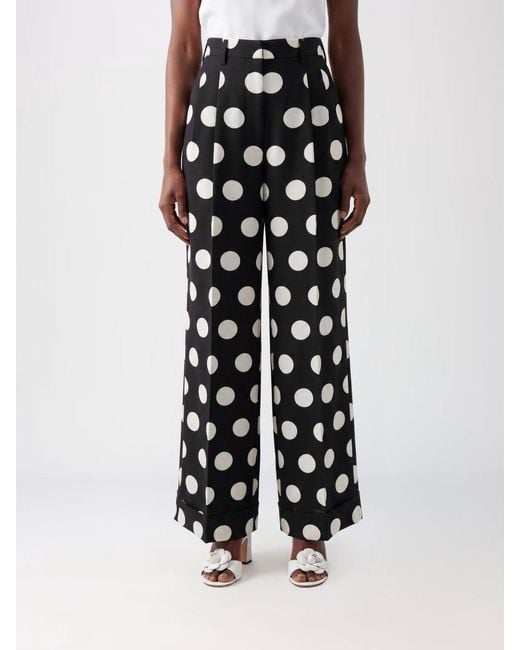 Junya Watanabe White Polka Dot Crêpe Palazzo Trousers