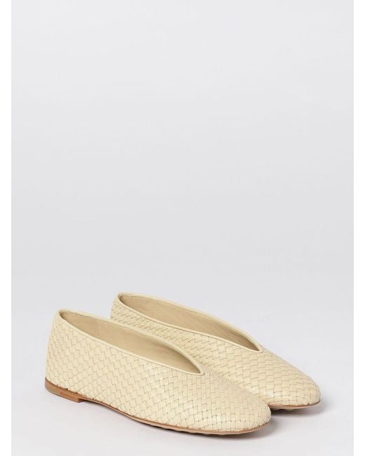 Bottega Veneta Natural Rosa Woven Leather Ballerinas