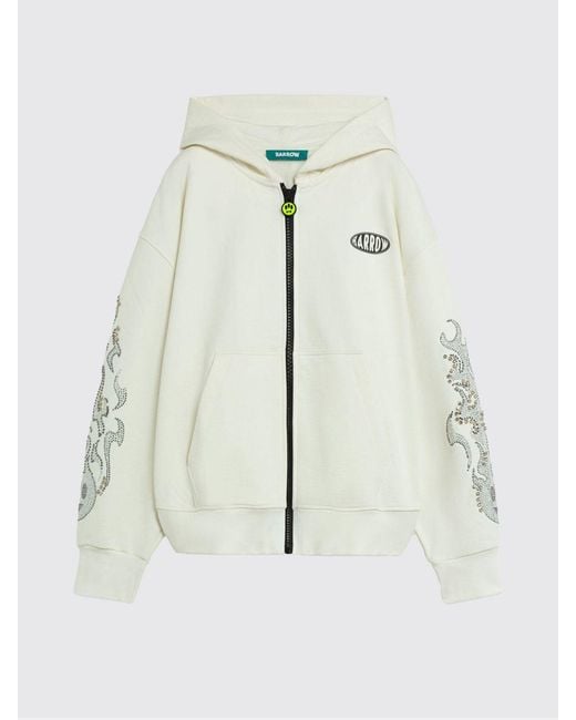 Barrow Blue Logo Cotton Hoodie for men