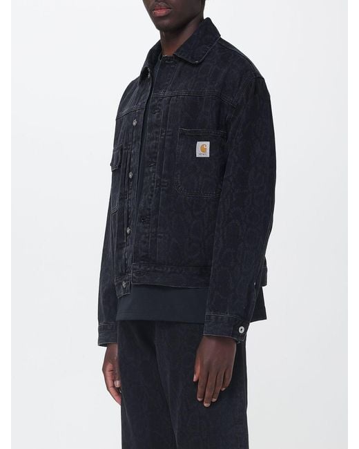 Carhartt Blue Cotton Denim Jacket for men