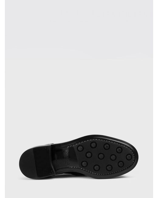 Doucal's Black Leather Monk Strap With Brogue Detail