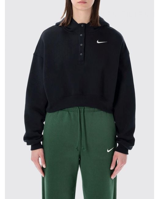 Nike Blue Phoenix Cropped Hoodie