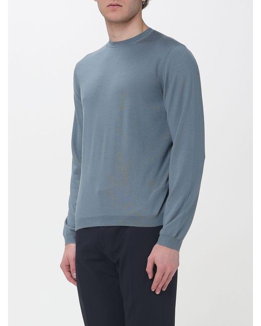 Giorgio Armani Blue Cashmere Crew-Neck Pullover for men